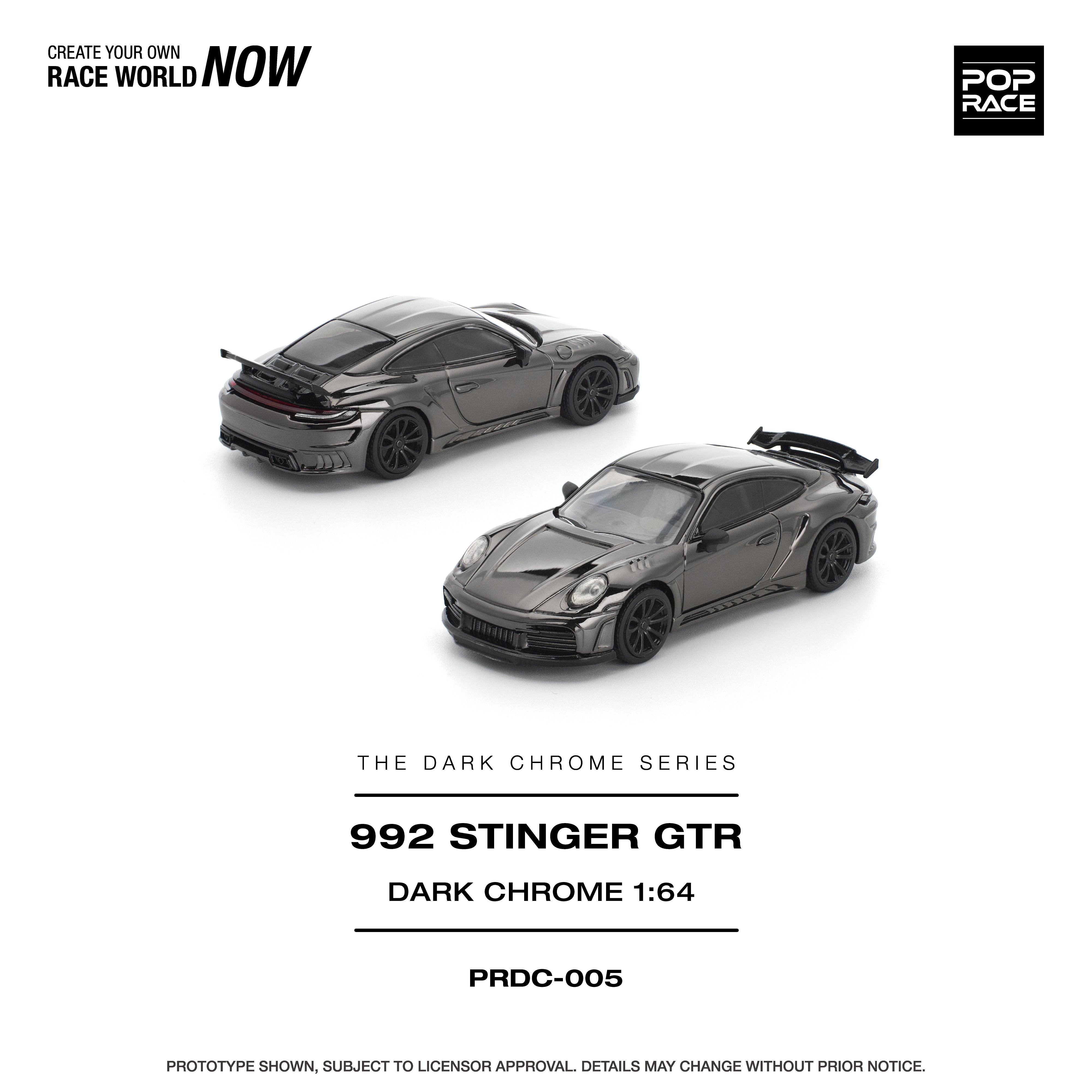 POP RACE 1/64 - STINGER GTR DARK CHROME
