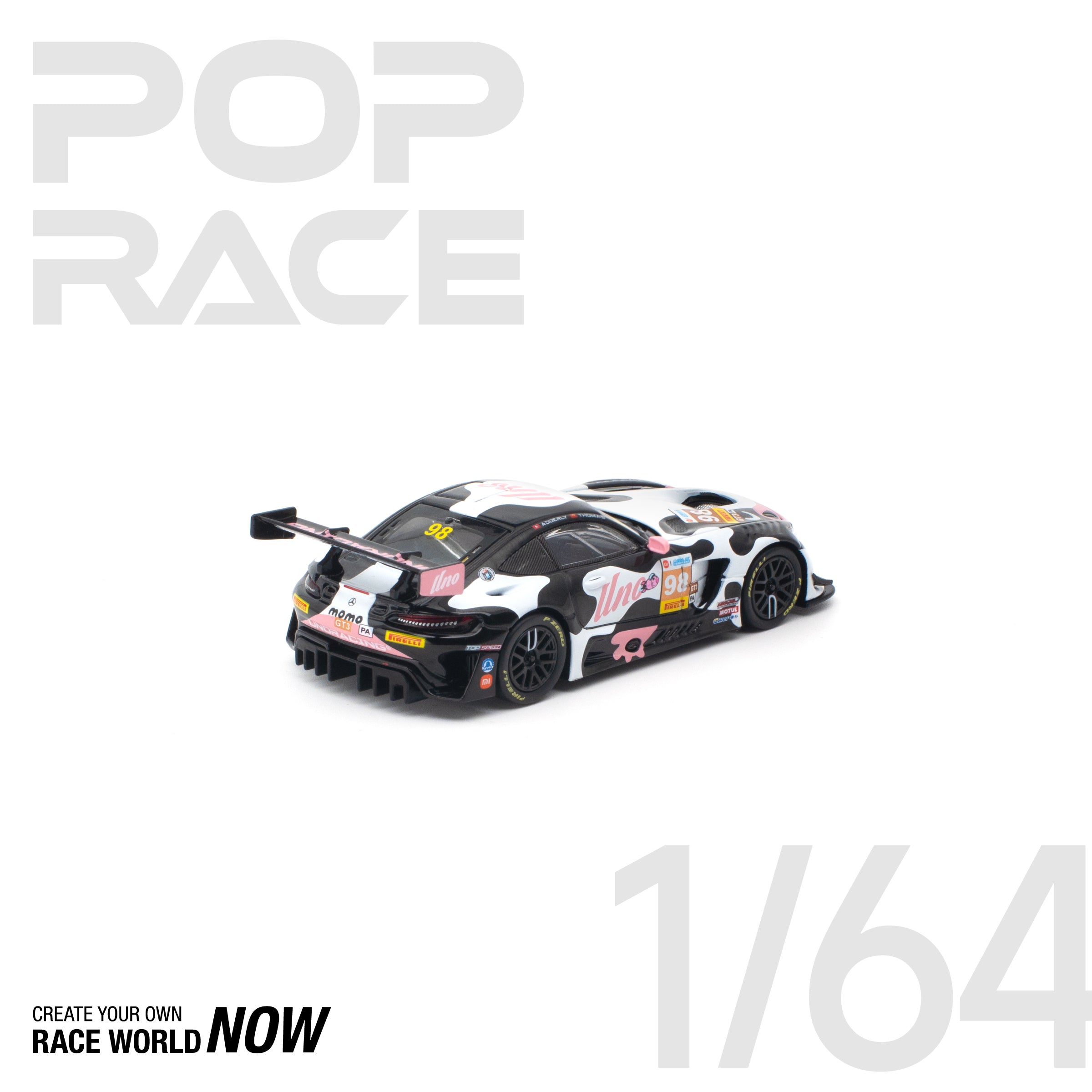 POP RACE 1/64 - MERCEDES-AMG GT3 EVO UNO RACING NO.98 CHINA GT RACE 2 "Momo"