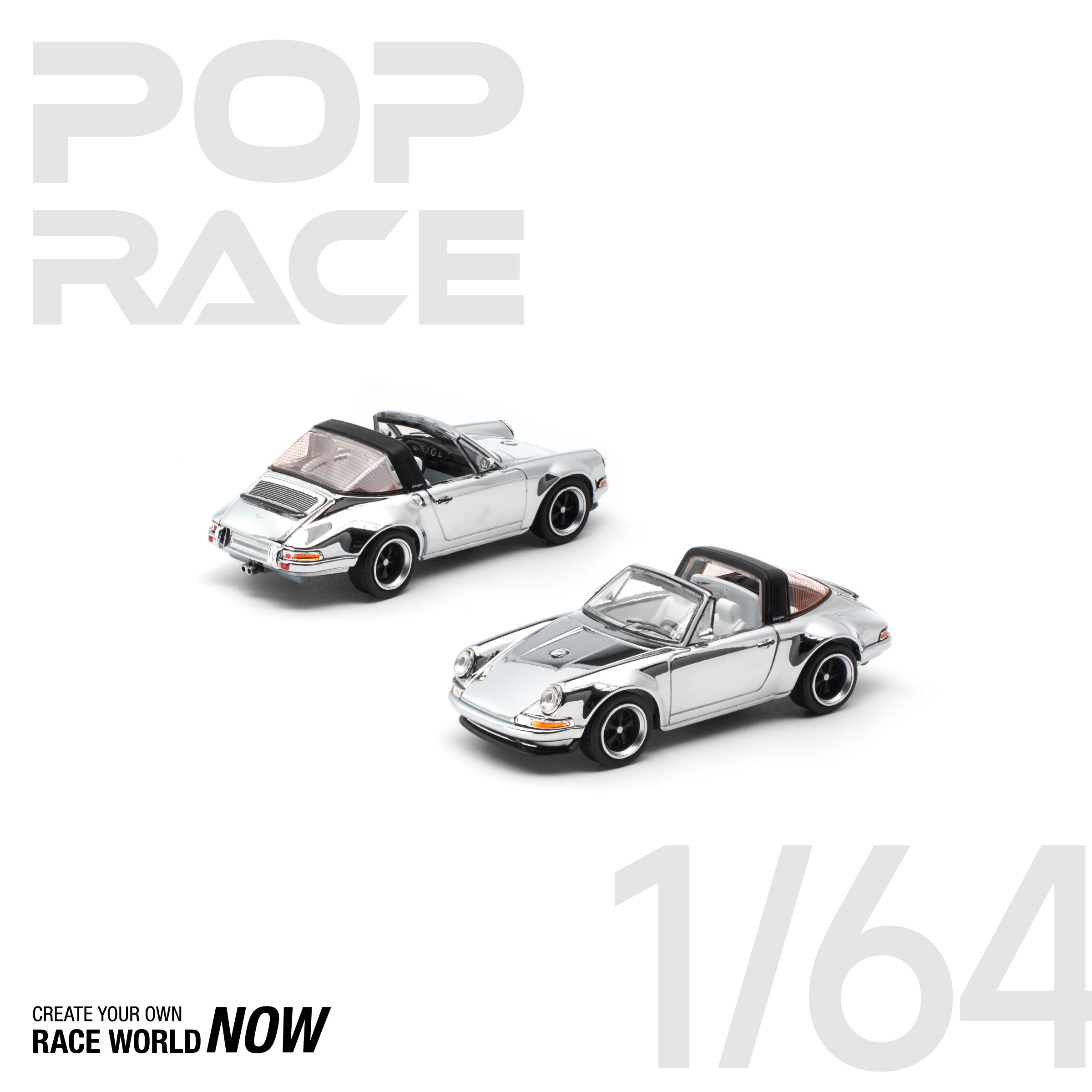 POP RACE 1/64 - SINGER TARGA SILVER CHROME