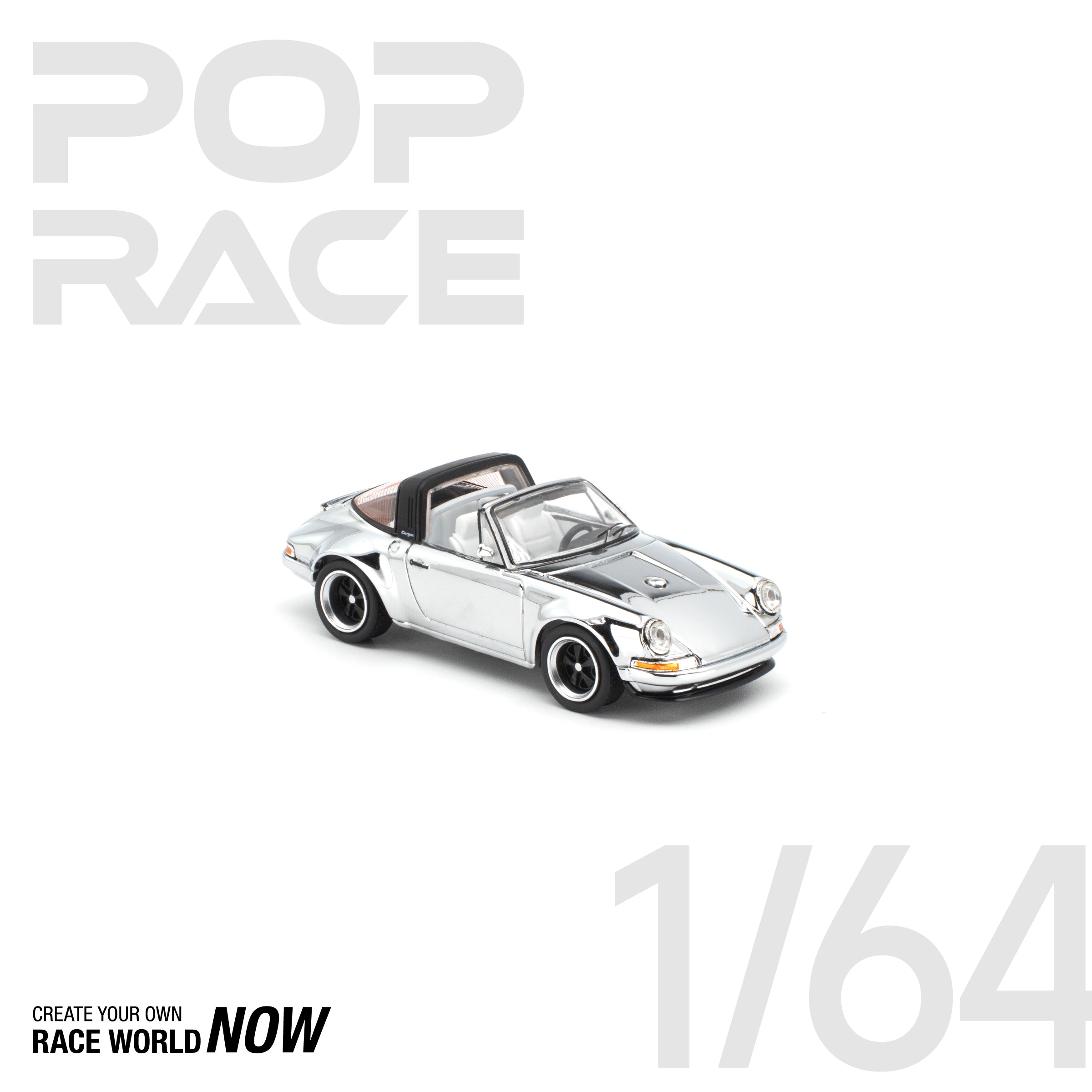 POP RACE 1/64 - SINGER TARGA SILVER CHROME