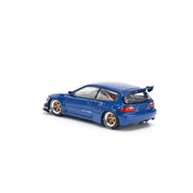 POP RACE 1:64 PANDEM CIVIC EG6 METALLIC BLUE WITH OPEN HOOD PR640174