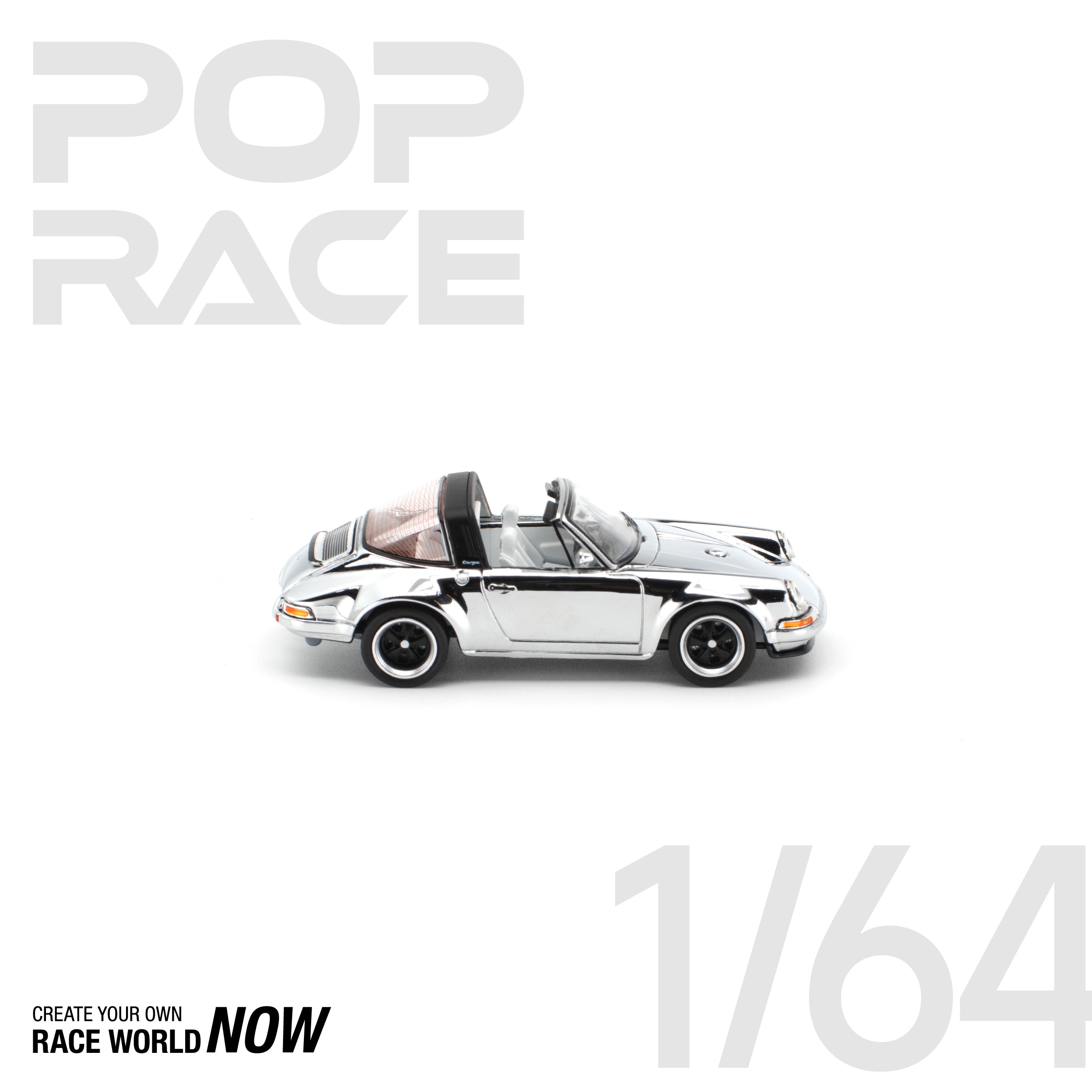 POP RACE 1/64 - SINGER TARGA SILVER CHROME