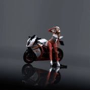 MOREART 1:64 KTM1190 MOTORCYCLE ACTION FIGURE SET – WHITE ORANGE