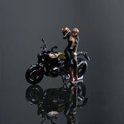 MOREART 1:64 BMW R NINET BLACK GOLD MOTORCYCLE GIRL DOLL SET RESIN MODEL