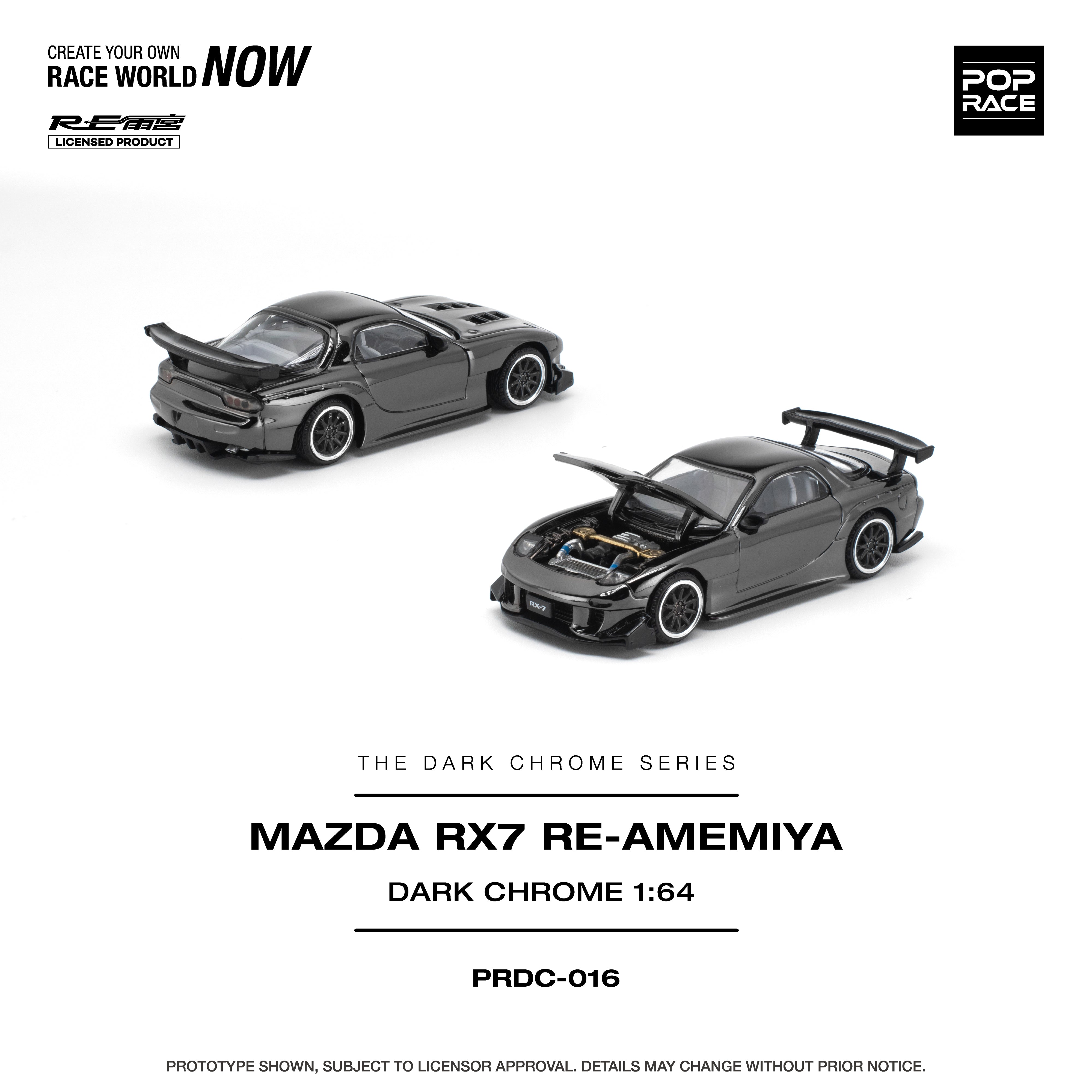 POP RACE 1/64 - MAZDA RX-7 RE-AMEMIYA DARK CHROME