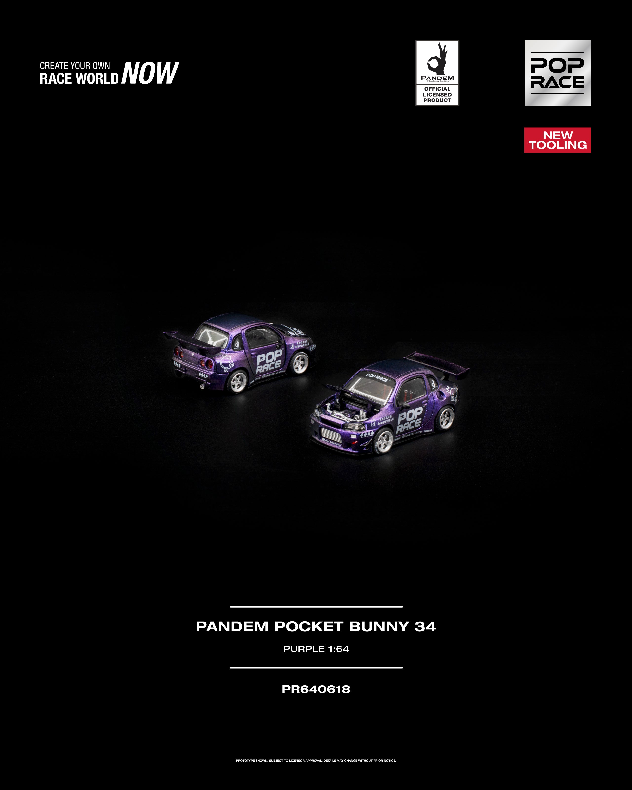 POP RACE 1/64 - PANDEM POCKET BUNNY 34 PURPLE