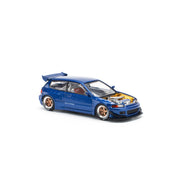 POP RACE 1:64 PANDEM CIVIC EG6 METALLIC BLUE WITH OPEN HOOD PR640174