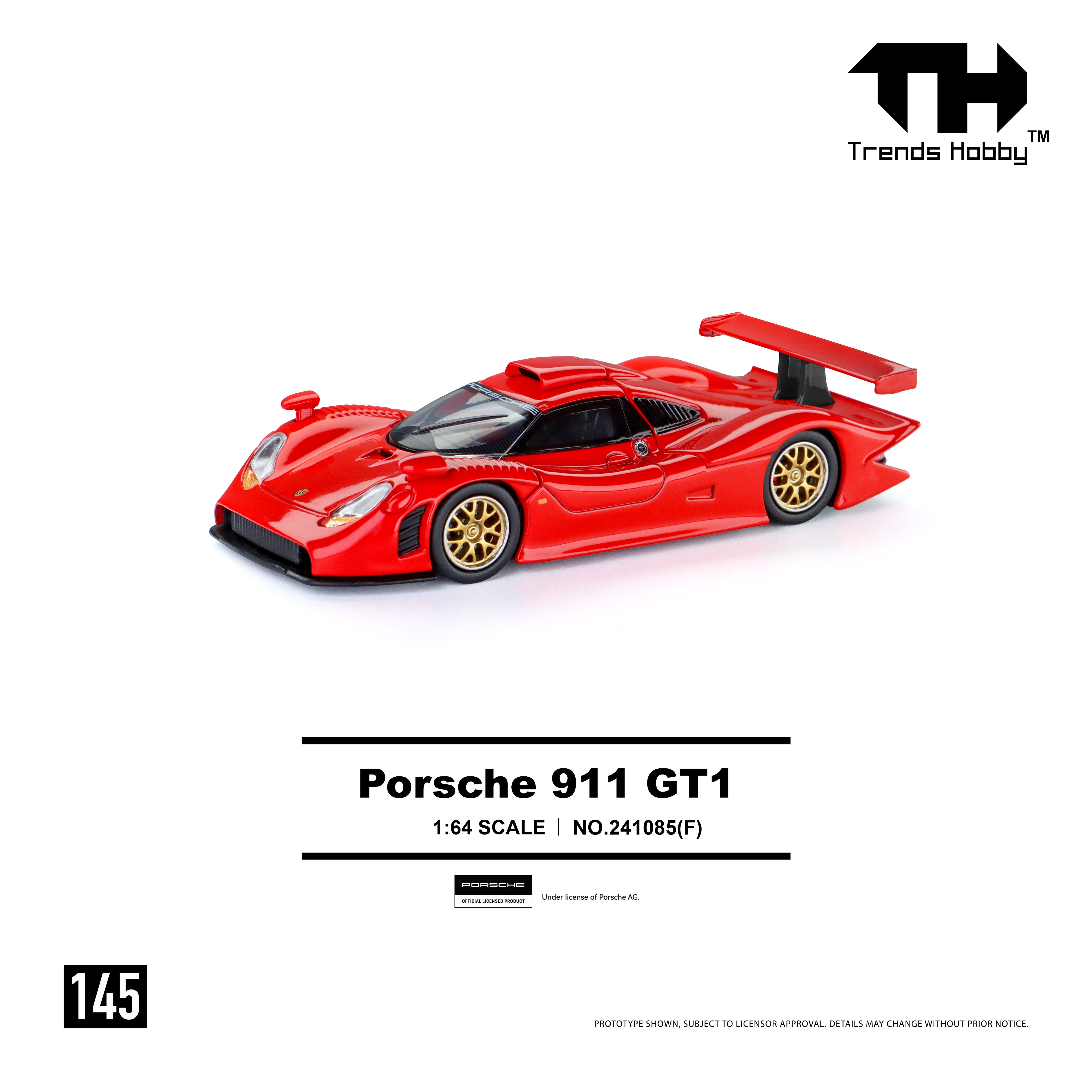 Trends Hobby TH 1:64 Porsche 911 GT1 1998 Red (145) 241085 (F)