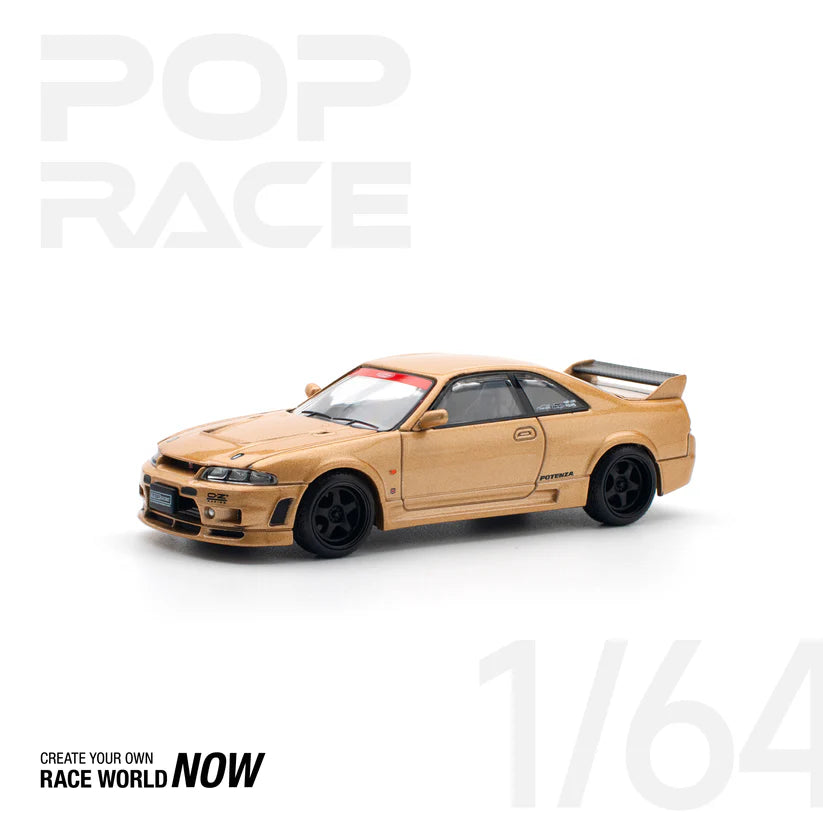POP RACE 1:64 TOP SECRET GT-R R33 – GOLD - PRE ORDER