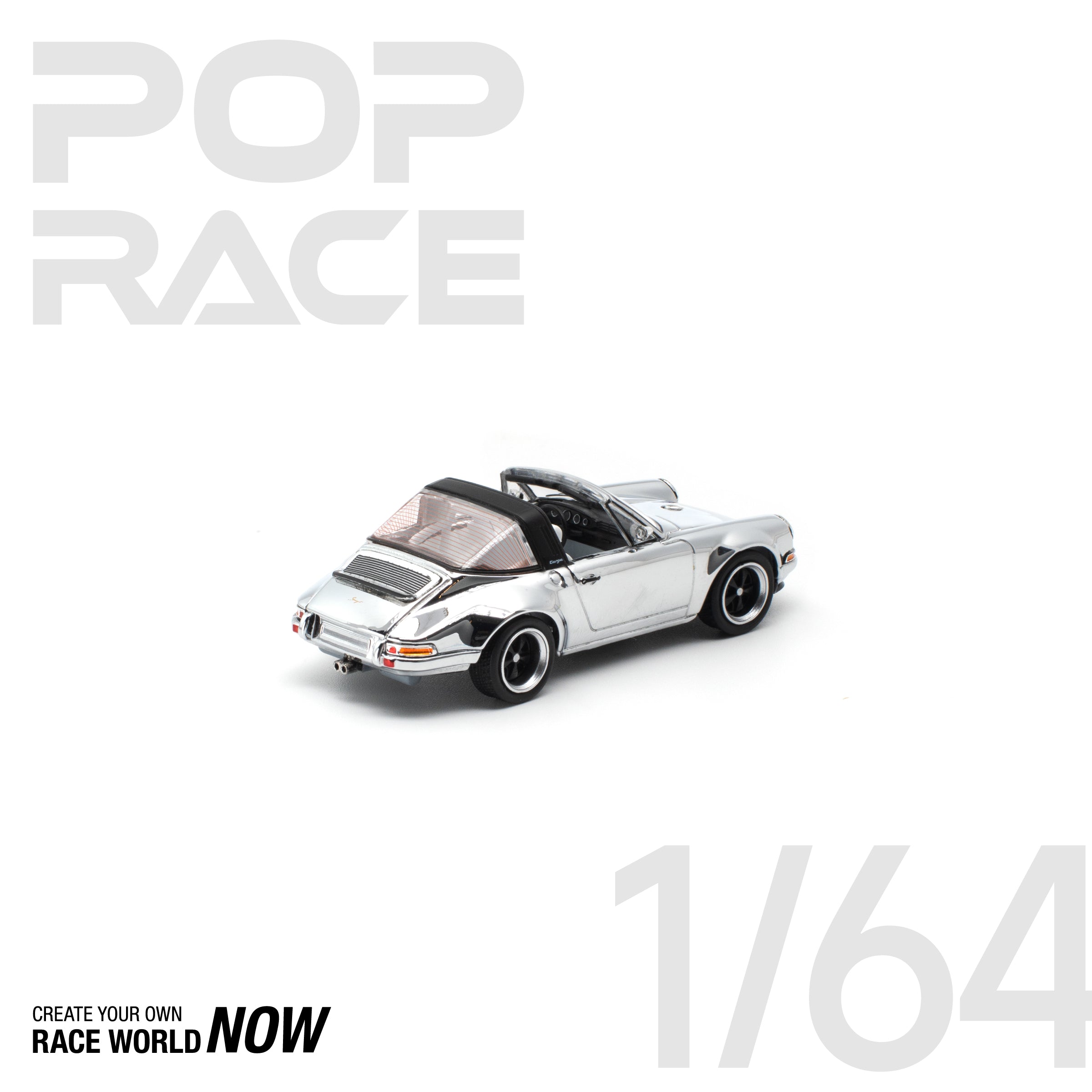 POP RACE 1/64 - SINGER TARGA SILVER CHROME