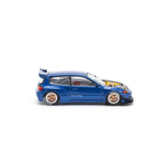 POP RACE 1:64 PANDEM CIVIC EG6 METALLIC BLUE WITH OPEN HOOD PR640174