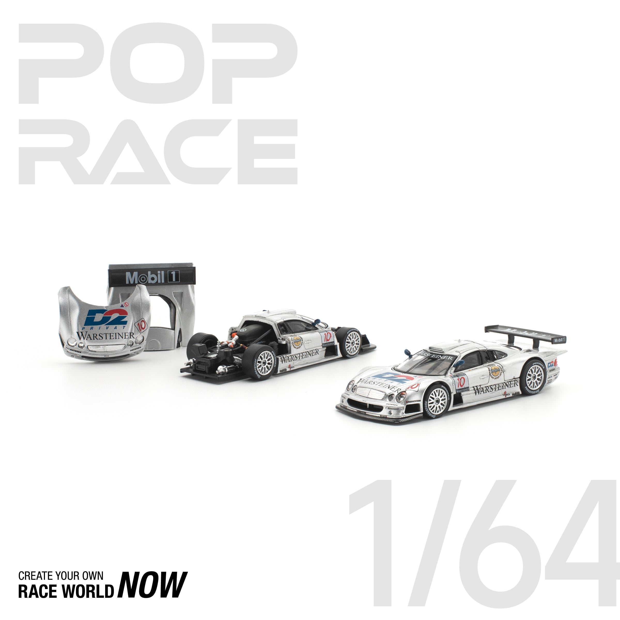 POP RACE 1/64 - MERCEDES-BENZ AMG CLK GTR FIA GT CHAMPIONSHIP 1997