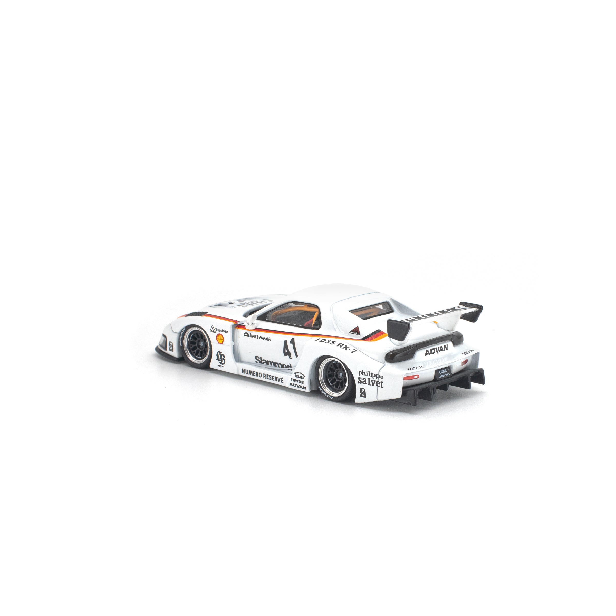 POP RACE 1/64- LB SUPER SILHOUETTE RX7 (FD3S) WHITE NEW TOOLING