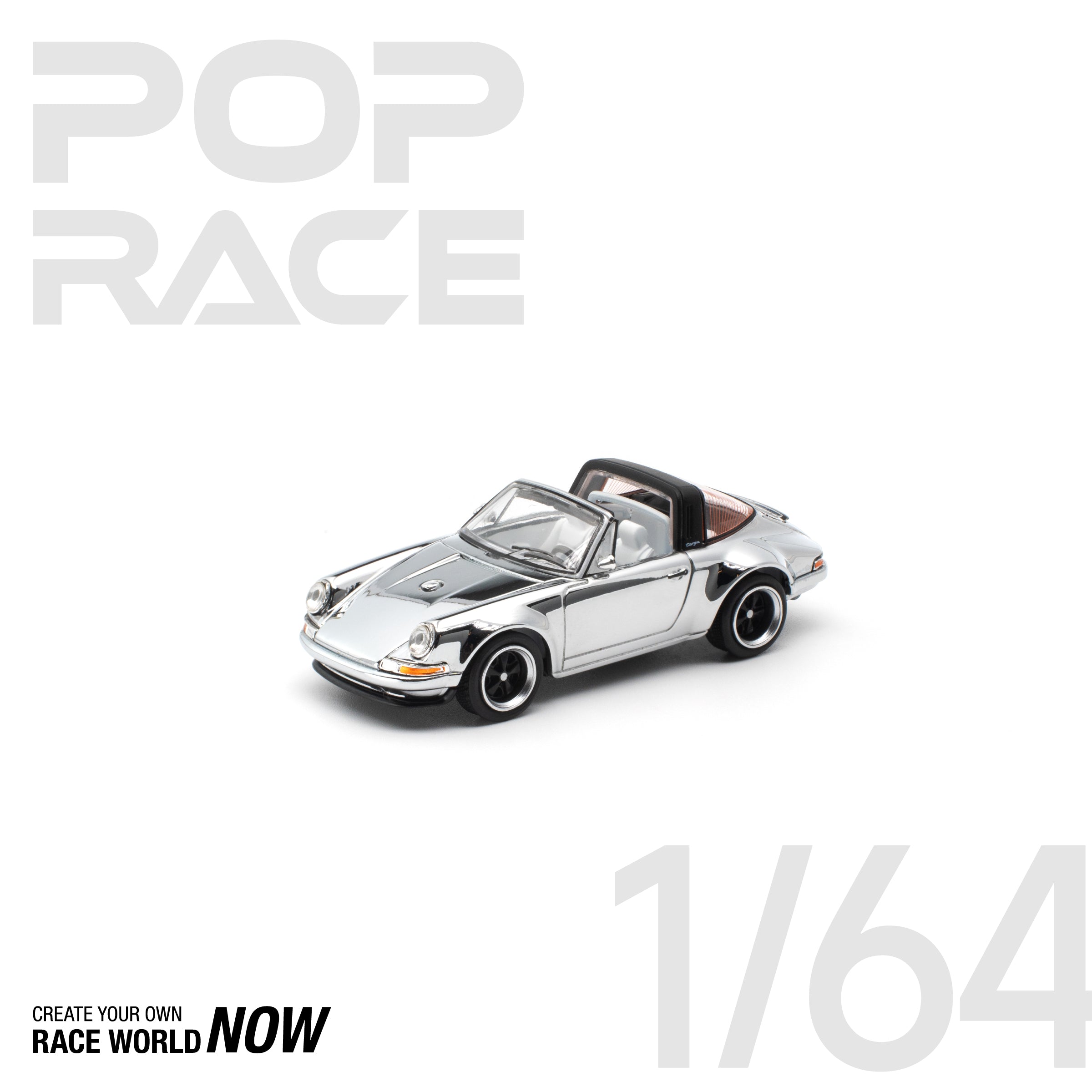 POP RACE 1/64 - SINGER TARGA SILVER CHROME