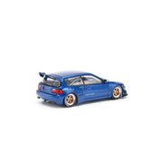 POP RACE 1:64 PANDEM CIVIC EG6 METALLIC BLUE WITH OPEN HOOD PR640174