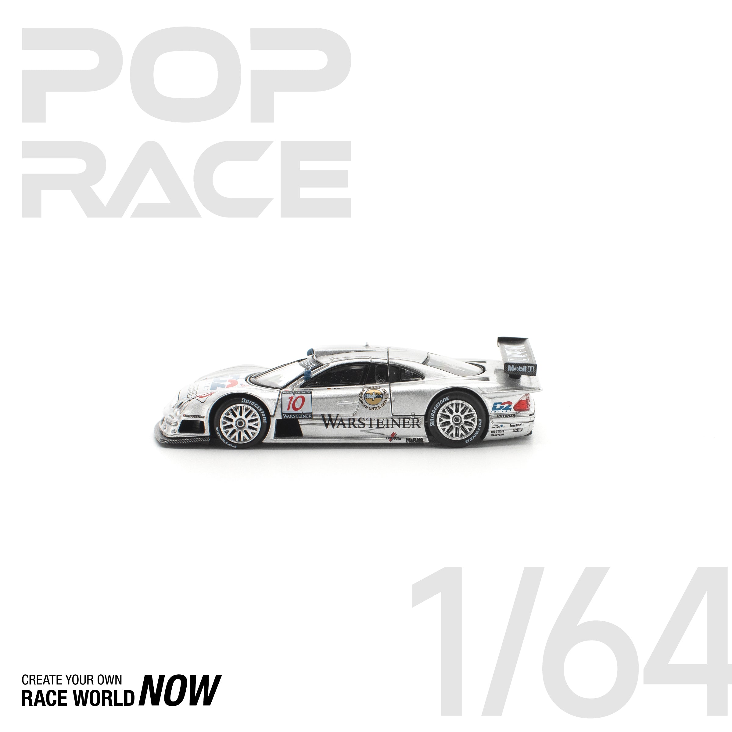 POP RACE 1/64 - MERCEDES-BENZ AMG CLK GTR FIA GT CHAMPIONSHIP 1997