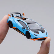1/64 LAMBORGHINI HURACÁN STO BLU LAUFEY/ARANCIO XANTO