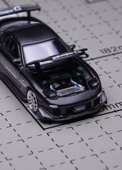 MAZDA RX7 RE-AMEMIYA - GUN METAL - POP RACE
