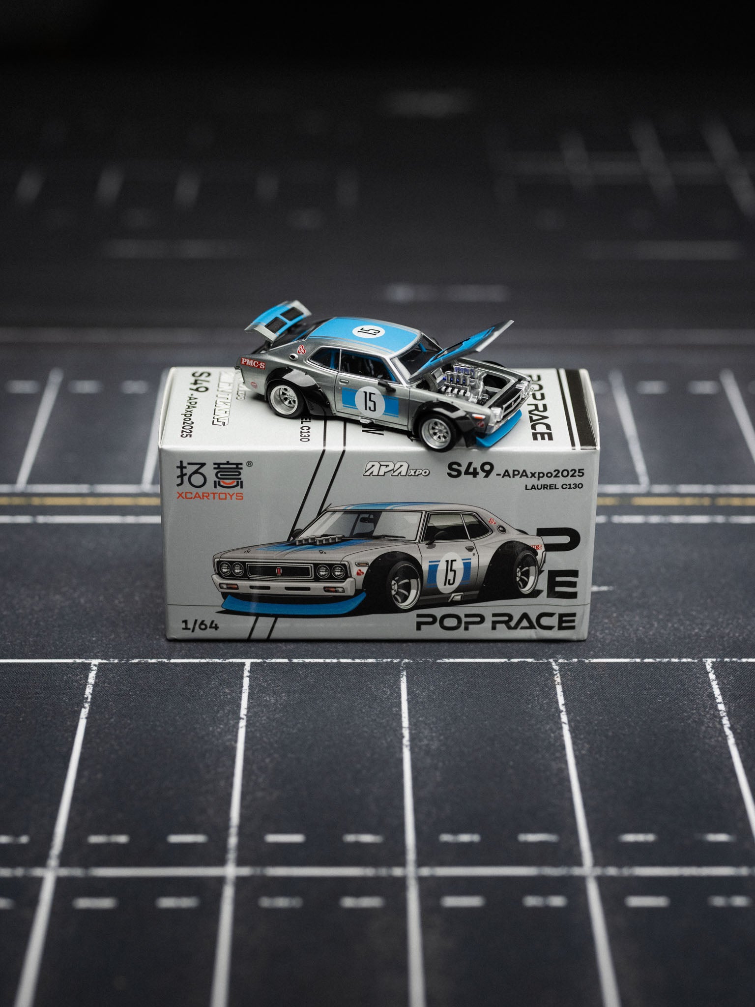 POP RACE 1:64 Foshan APAxpo2025 SKYLINE GT-R V8 DRIFT(HAKOSUKA)&LAUREL C130