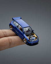 POP RACE 1:64 PANDEM CIVIC EG6 METALLIC BLUE WITH OPEN HOOD PR640174
