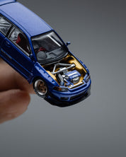 POP RACE 1:64 PANDEM CIVIC EG6 METALLIC BLUE WITH OPEN HOOD PR640174