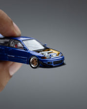 POP RACE 1:64 PANDEM CIVIC EG6 METALLIC BLUE WITH OPEN HOOD PR640174