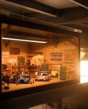 WOOD GARAGE FOR 1/64 WITH LIGHTING