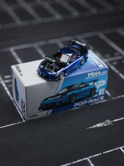POP Race 1:64 MAZDA RX7 RE-AMEMIYA WIDEBODY - BLUE CHRO