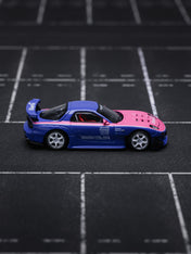 POP Race 1:64 MAZDA RX7 RE-AMEMIYA - BLUE/PINK