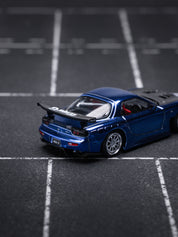 POP Race 1:64 MAZDA RX7 RE-AMEMIYA WIDEBODY - BLUE CHRO