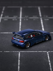 POP Race 1:64 PANDEM CIVIC EG6 - BLUE CHROME