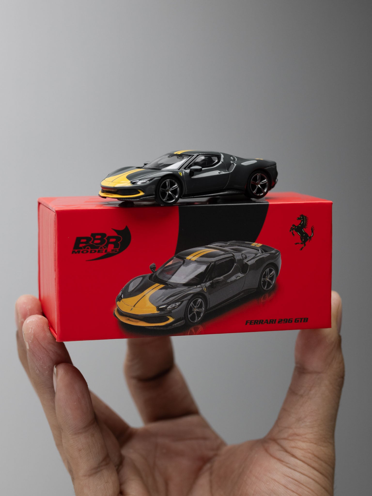 BBR 1/64 - Ferrari 296 GTB Assetto Fiorano Grigio Scuro