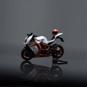 MOREART 1:64 KTM1190 MOTORCYCLE ACTION FIGURE SET – WHITE ORANGE