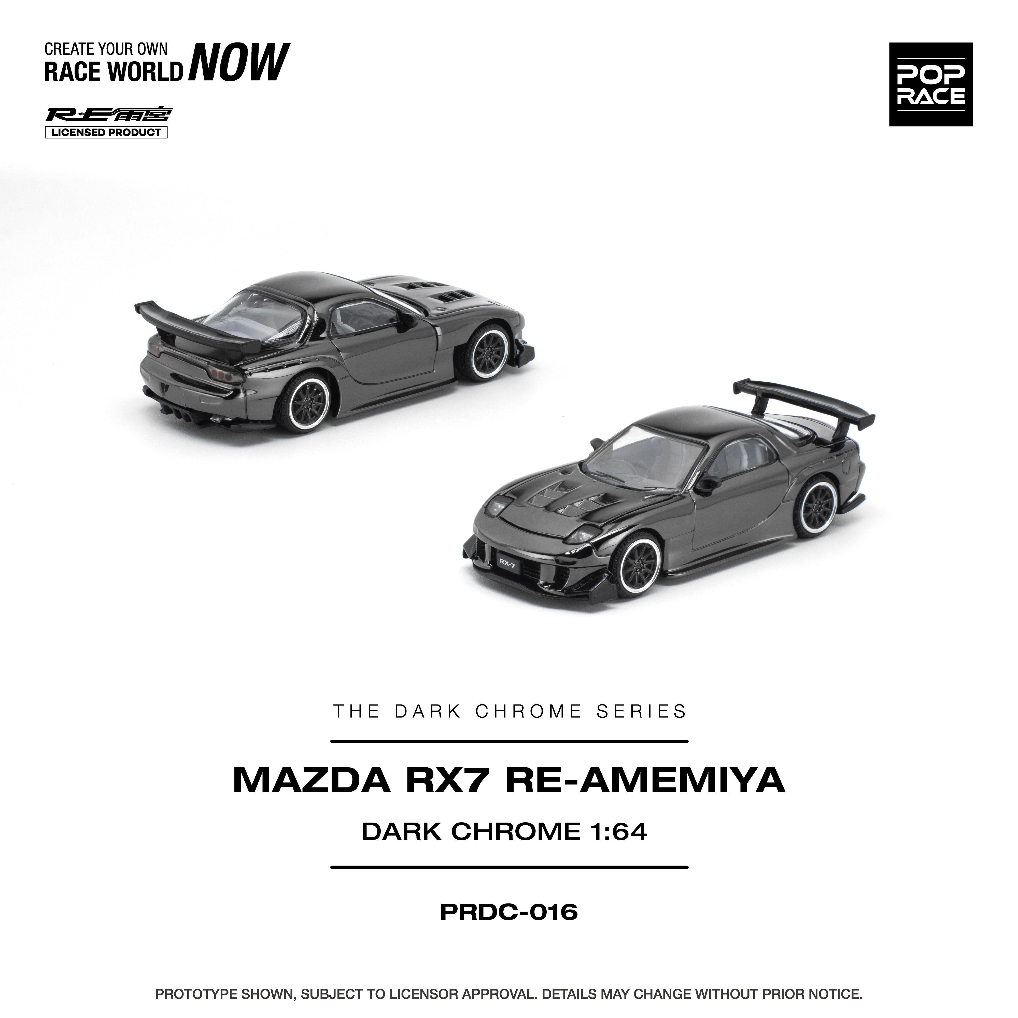 POP RACE 1/64 - MAZDA RX-7 RE-AMEMIYA DARK CHROME