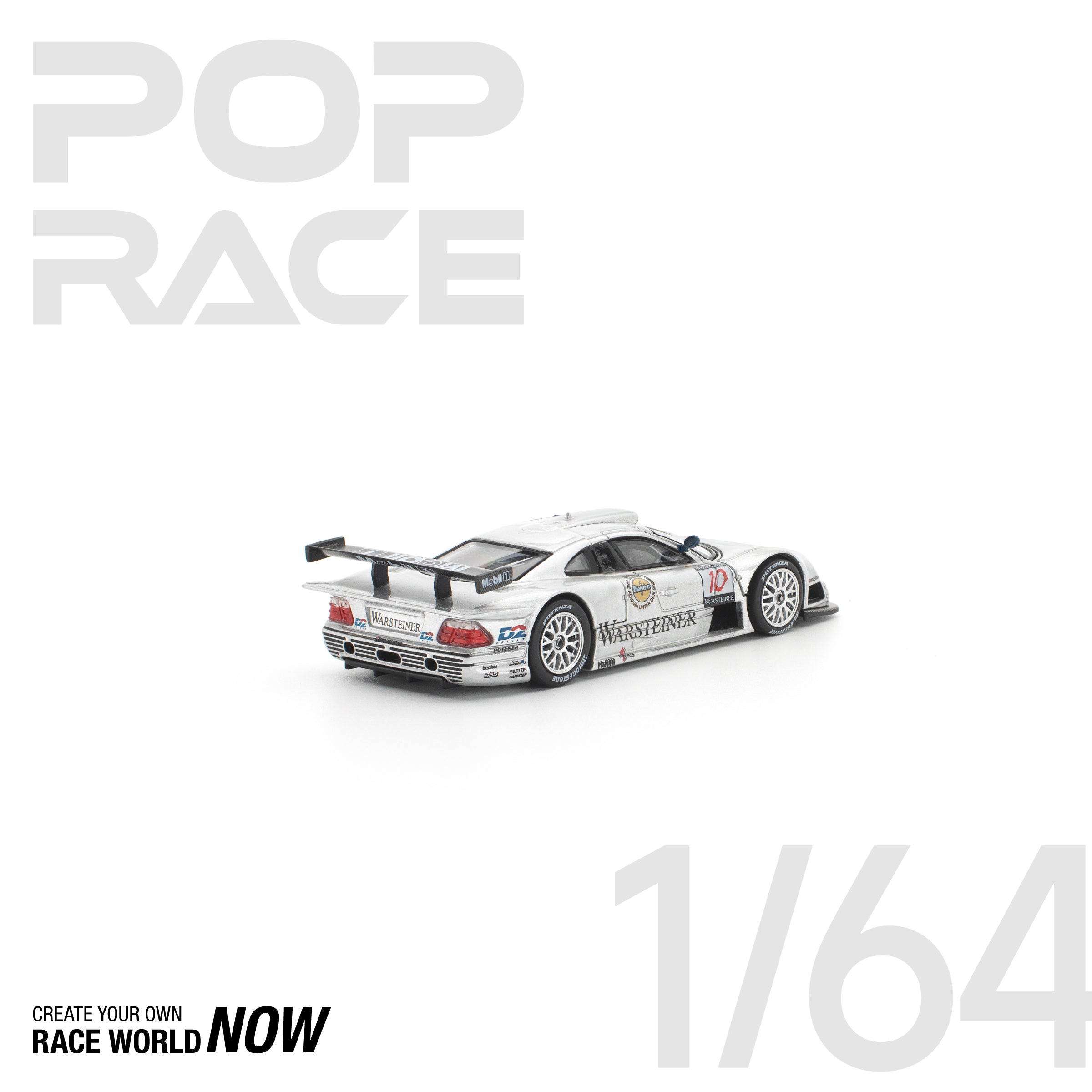 POP RACE 1/64 - MERCEDES-BENZ AMG CLK GTR FIA GT CHAMPIONSHIP 1997