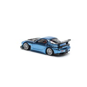 POP Race 1:64 MAZDA RX7 RE-AMEMIYA WIDEBODY - BLUE CHRO