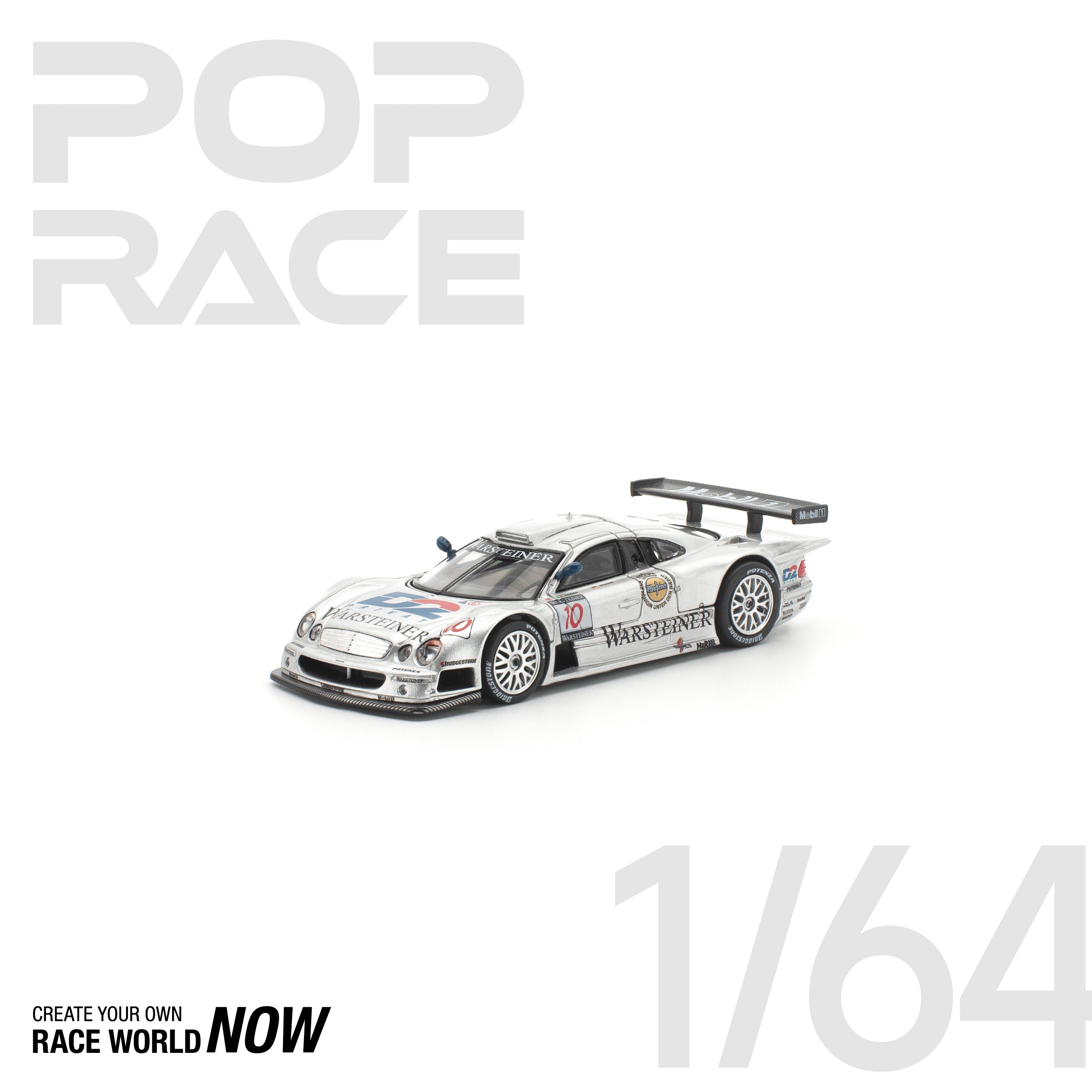 POP RACE 1/64 - MERCEDES-BENZ AMG CLK GTR FIA GT CHAMPIONSHIP 1997