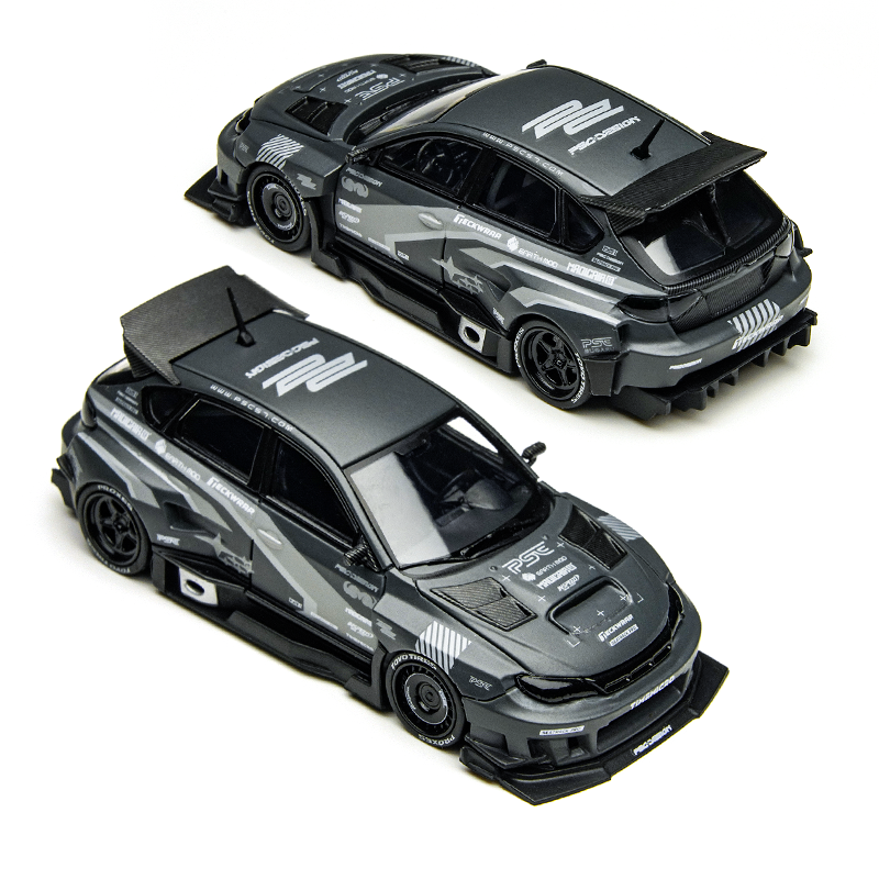 TimeMicro × PSC DESIGN 1:64 Impreza "Raider“ of the gray stripe painted replica