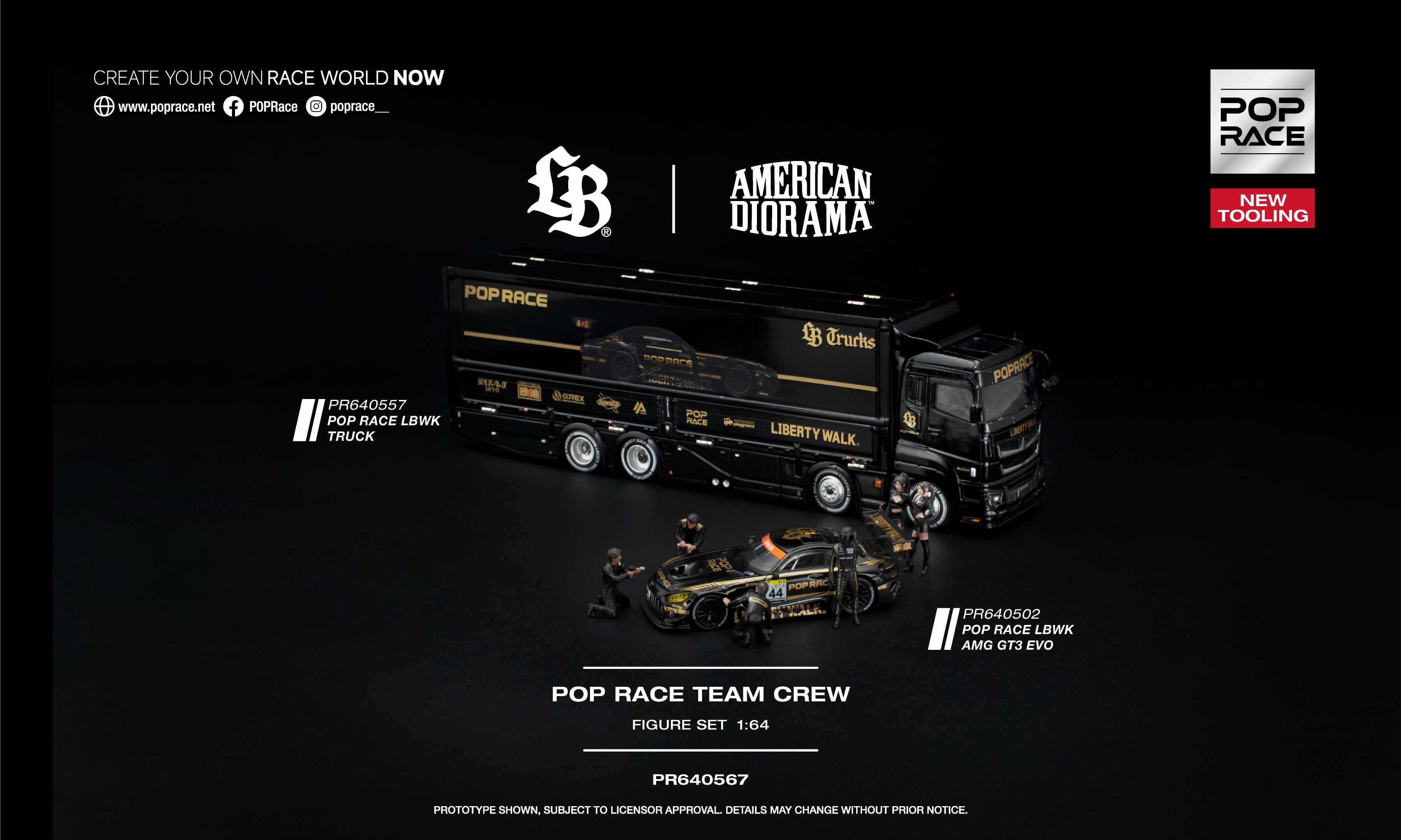 POP RACE 1/64 POP RACE TEAM CREW (6 Figures)