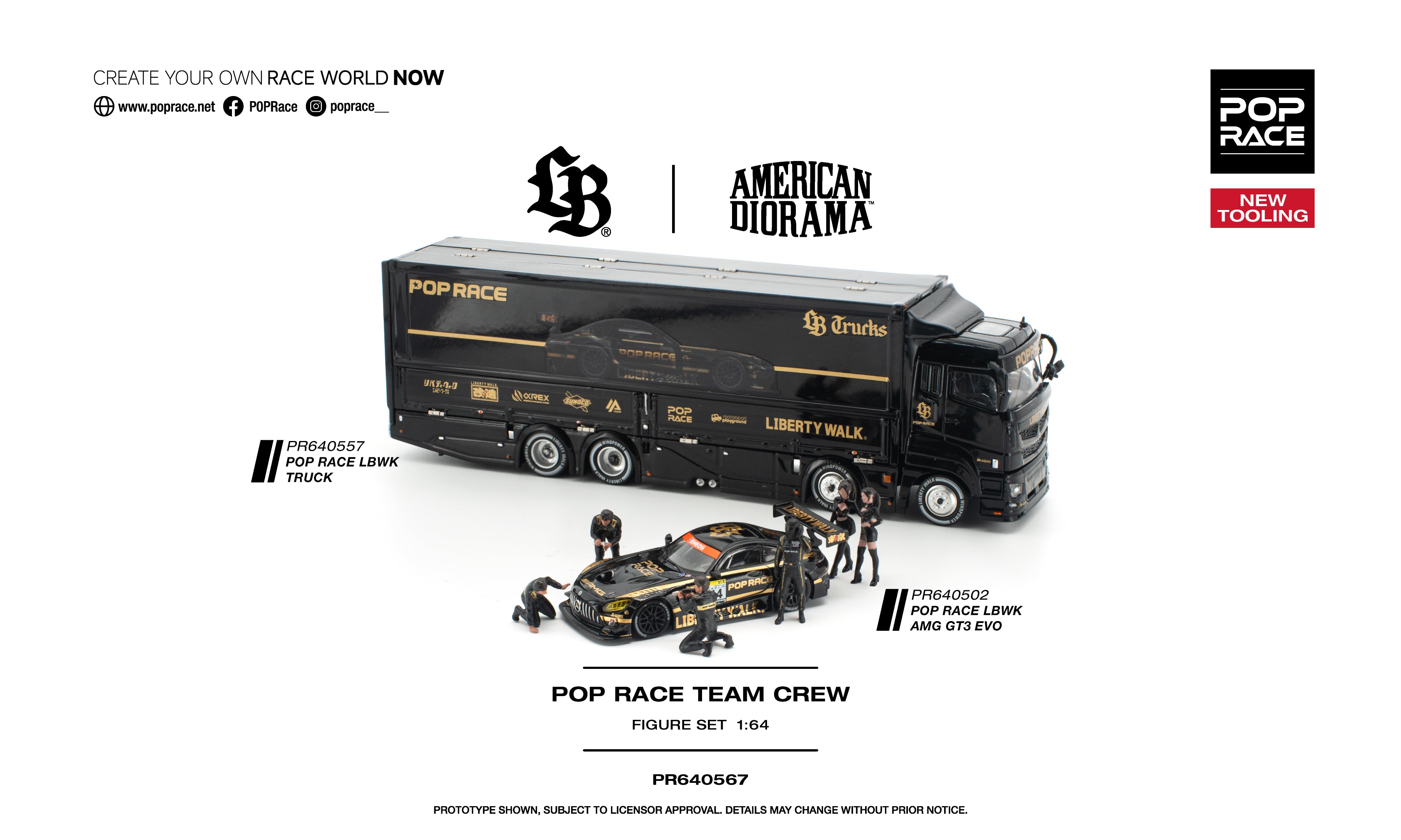 POP RACE 1/64 POP RACE TEAM CREW (6 Figures)