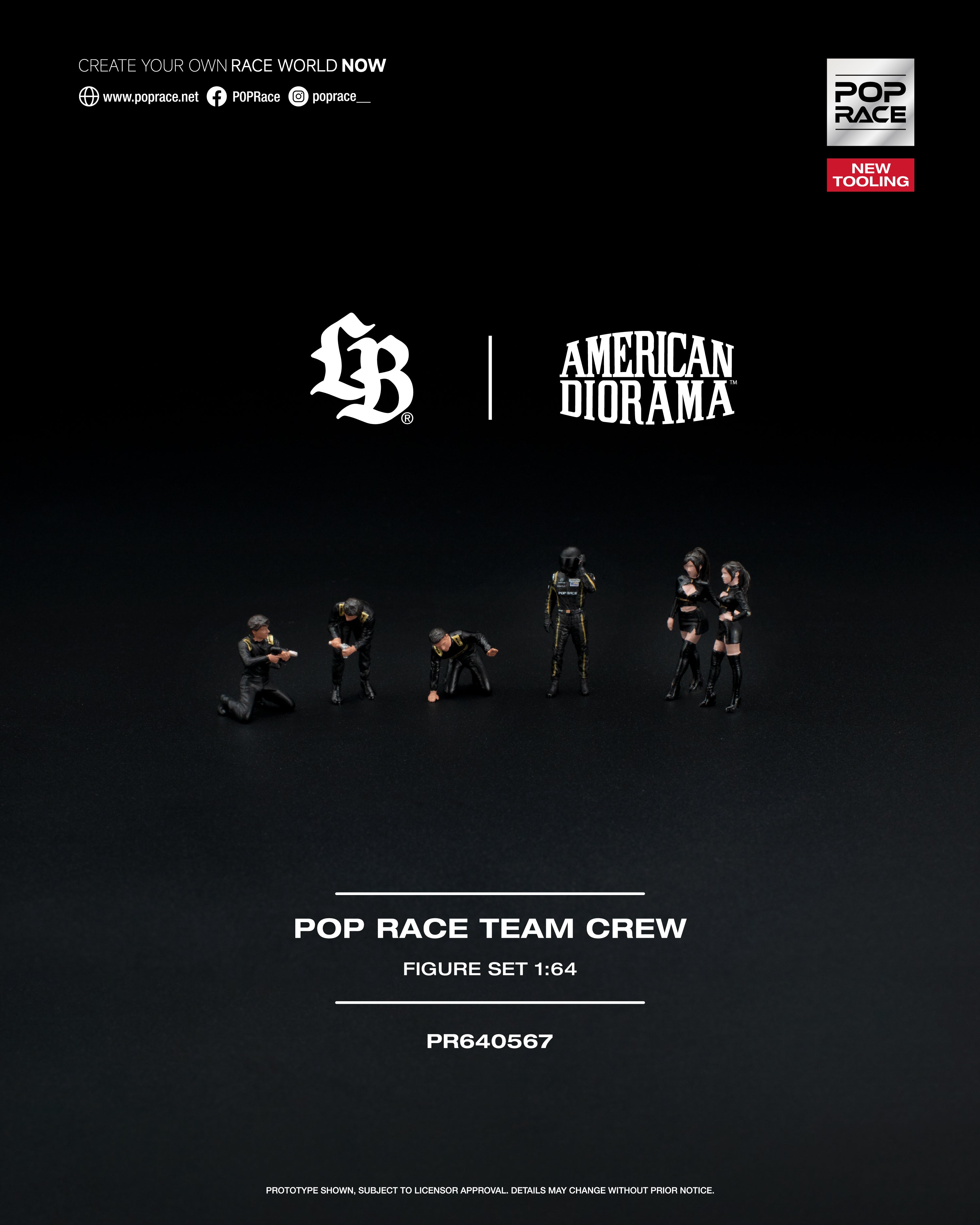 POP RACE 1/64 POP RACE TEAM CREW (6 Figures)