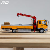 GCD 1:64 Mitsubishi Fuso Fighter (1024) Truck With Crane -RHD. YELLOW