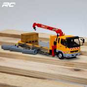 GCD 1:64 Mitsubishi Fuso Fighter (1024) Truck With Crane -RHD. YELLOW
