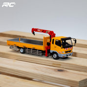 GCD 1:64 Mitsubishi Fuso Fighter (1024) Truck With Crane -RHD. YELLOW
