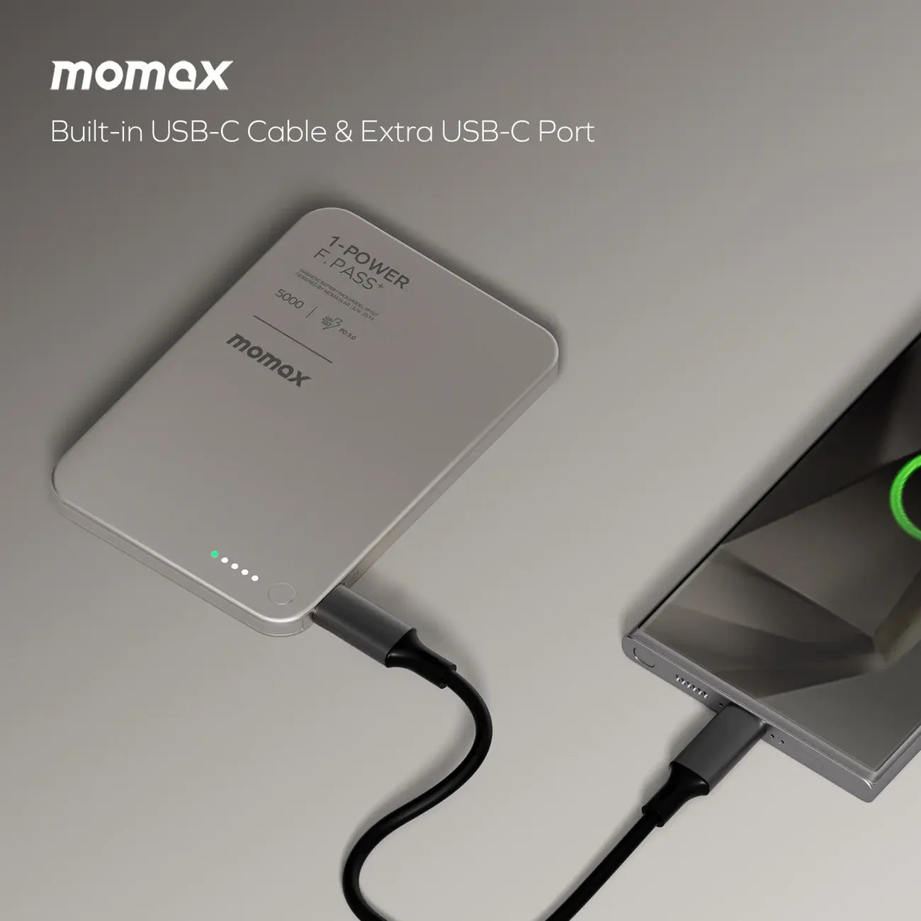 1-Power F.Pass⁺ 5000mAh Magnetic Battery Pack with Built-in Cable