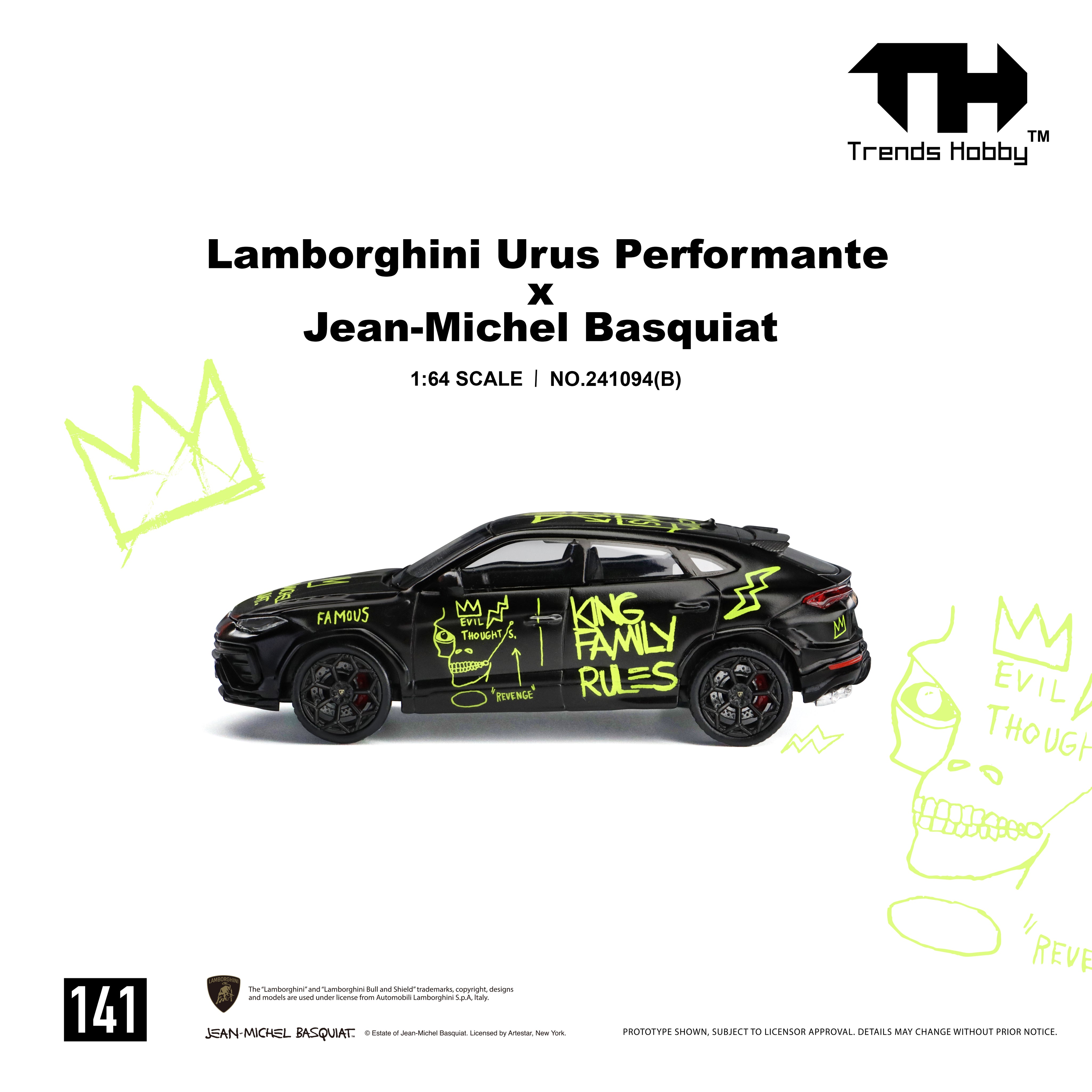 Trends Hobby TH 1/64 Lamborghini Urus Performante x Jean-Michel Basquiat Black Livery