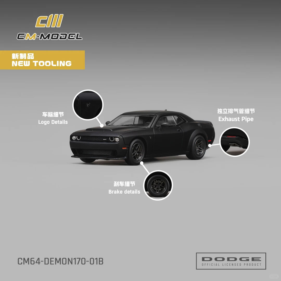 CM Model 1:64 Alloy Model! Dodge Demon 170 – Matte Black