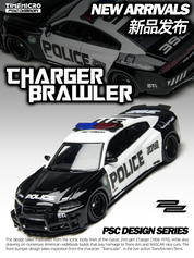 TimeMicro × PSC DESIGN - 1/64 Warhorse "Brawler" Charger LSPD Police Car Simulation Alloy Car Model