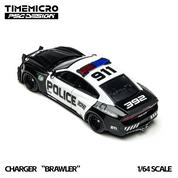TimeMicro × PSC DESIGN - 1/64 Warhorse "Brawler" Charger LSPD Police Car Simulation Alloy Car Model