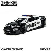 TimeMicro × PSC DESIGN - 1/64 Warhorse "Brawler" Charger LSPD Police Car Simulation Alloy Car Model
